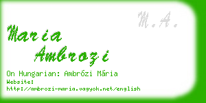 maria ambrozi business card