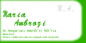 maria ambrozi business card